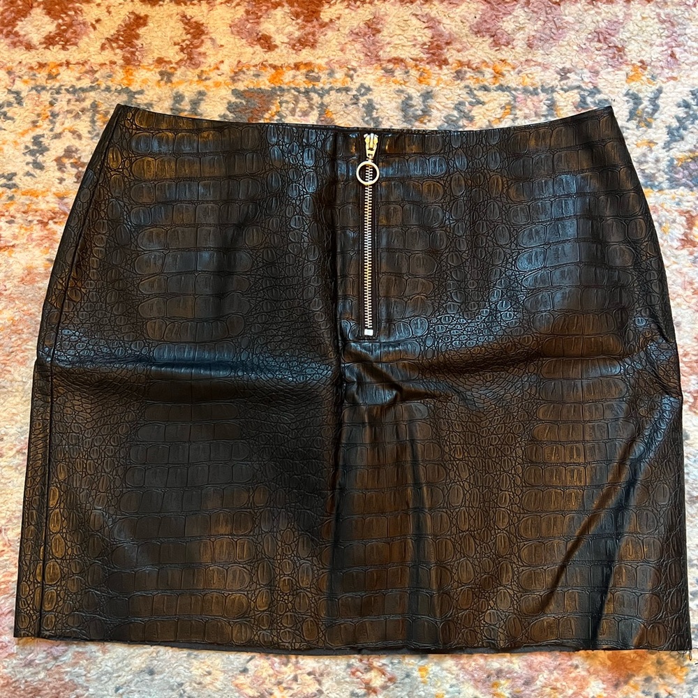 H&M Faux Leather Snakeskin Skirt